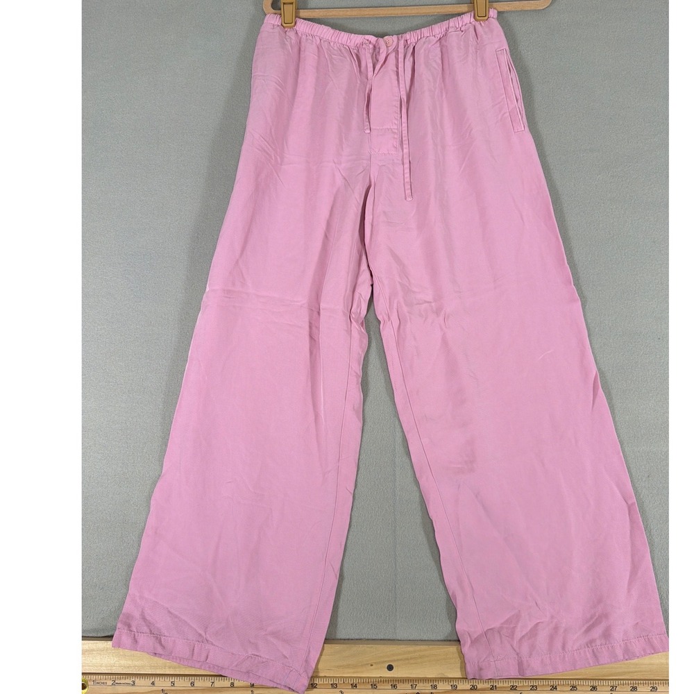 Zara Pink Wide Leg Drawstring Waist Pants Women Medium 9479/244/620/M